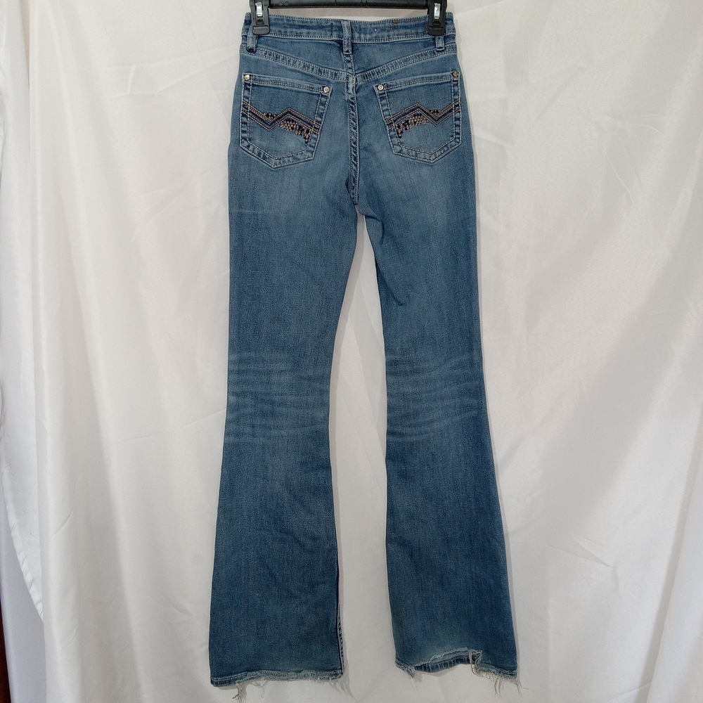 Shyanne Women Jeans 27 Blue Denim Flared Mid Rise Cotton 33 in Inseam Rodeo - Picture 6 of 14